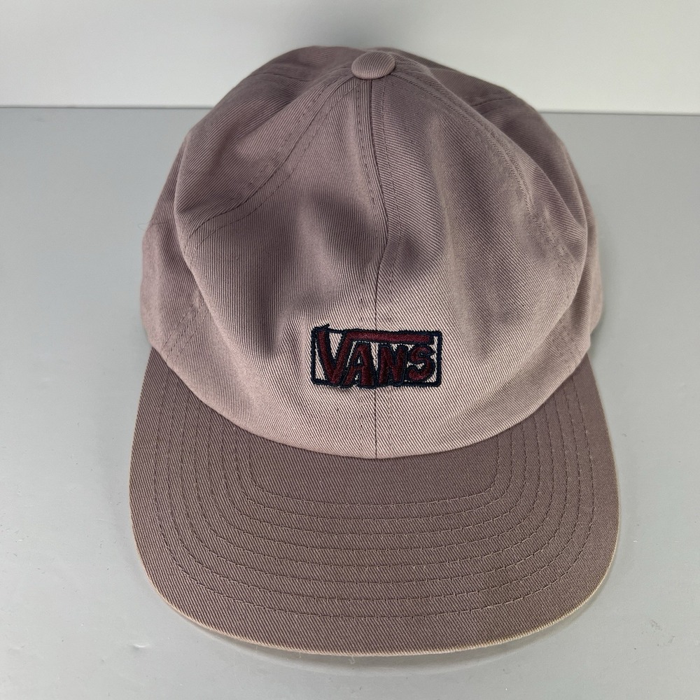 Vans Seasonal Jockey Hat Unisex Embroidered Logo Mauve Purple Black Strap GUC